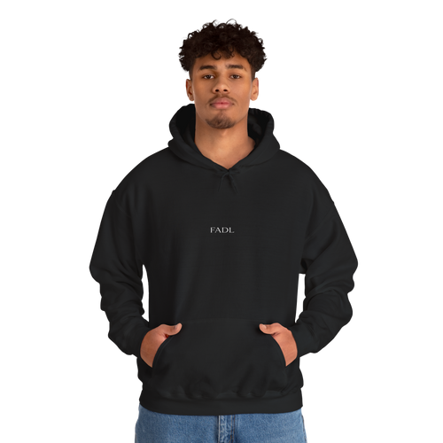 Minimalist 'FADL' Black Hoodie — Clean Logo Pullover